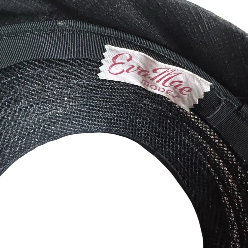 NWOT 1950s Eva Mae Modes Open Pill Box Hat‎ w/Bow Accent & Rhinestone Detail - Picture 7 of 7